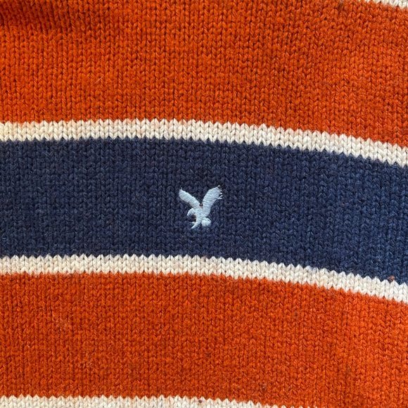 America Eagle Orange and Blue Crewneck Sweater - Picture 2 of 5